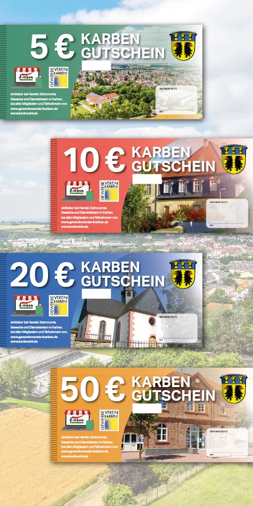 Stadt Karben & Gewerbeverein Karben e. V. Gutscheine